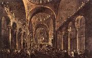 GUARDI, Francesco Doge Alvise IV Mocenigo Appears to the People in St Mark's Basilica in 1763 oil on canvas